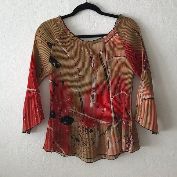 Jaipur Brand Crinkle Fabric 2/3 Sleeve Colorful Blouse - Picture 5 of 14